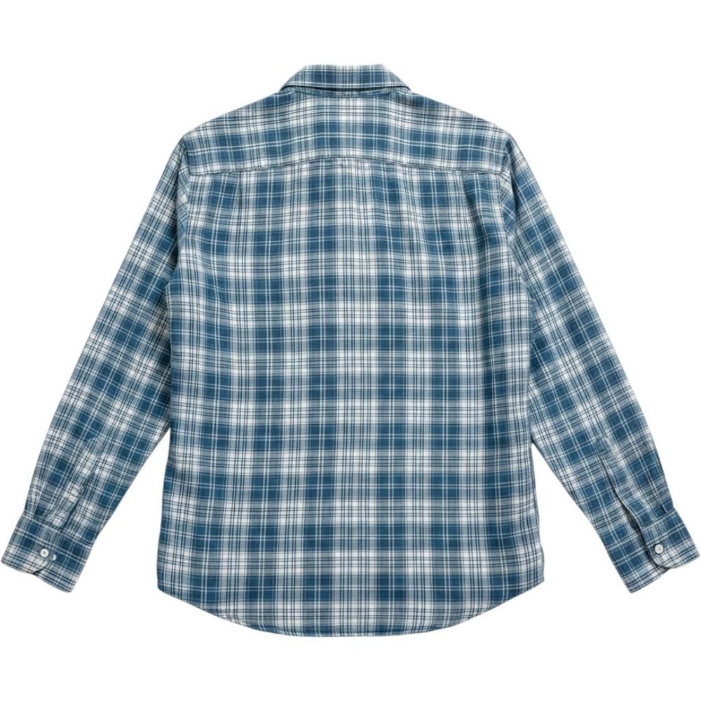 $275 Peter Millar Italian Button Up Blue Plaid Flannel Men Medium Crown Crafted - Picture 2 of 5